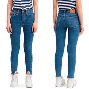 Levi’s Wedgie Skinny High Rise Raw Hem Jeans